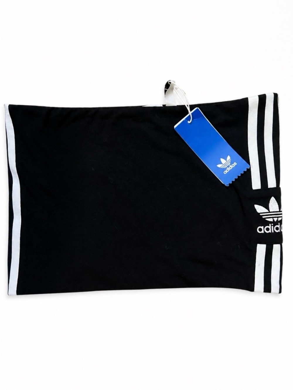 adidas Black Tube Top with White Logo Tag